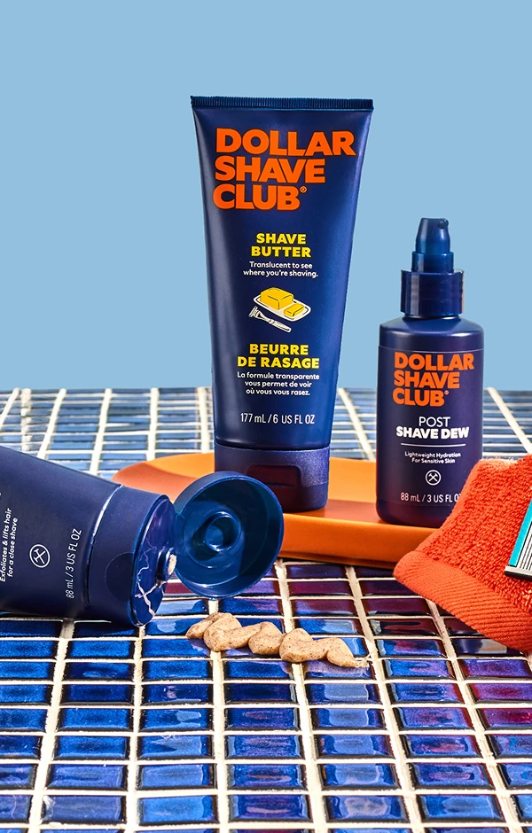 Dollar Shave Club grooming products styled product shot