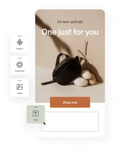 Using a Klaviyo template to build a polished marketing email that advertises leather bags