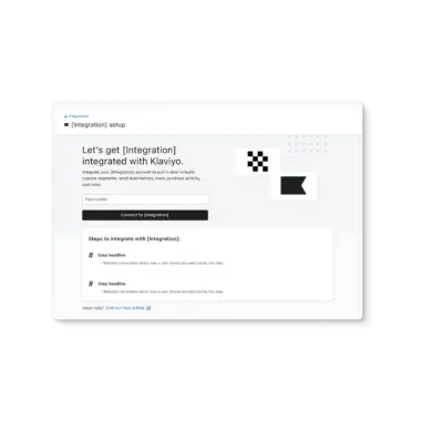 Integration setup within the Klaviyo platform