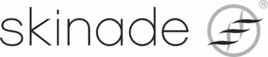 Logotipo da Skinade com um símbolo circular à direita.