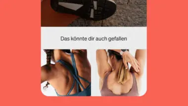 Zwei Frauen in Sportbekleidung von hinten, mit dem Text "Das könnte dir auch gefallen" darüber.