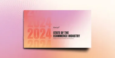 Portada de un informe titulado "State of the Ecommerce Industry" de Klaviyo, con el año 2024 en fondo degradado.