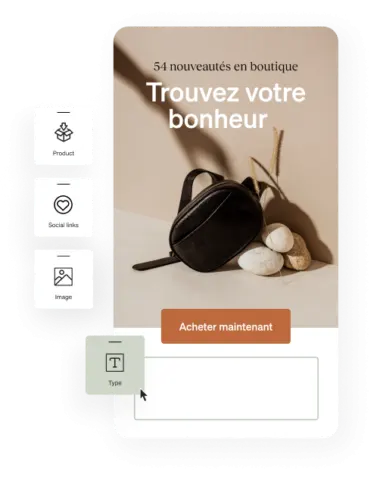 Using a Klaviyo template to build a polished marketing email that advertises leather bags