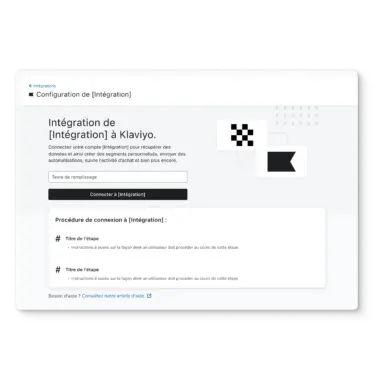 Integration setup within the Klaviyo platform