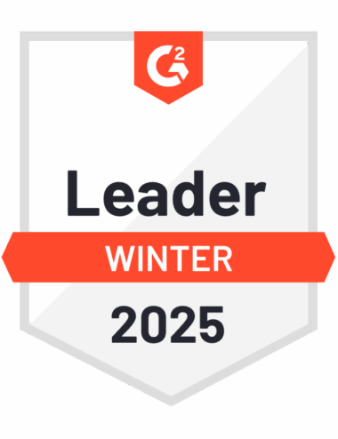 Insignia de G2 con el texto "Leader Winter 2025".