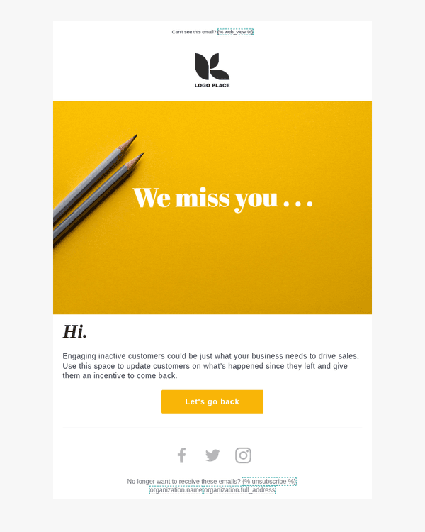 Winback - Re-engagement offer