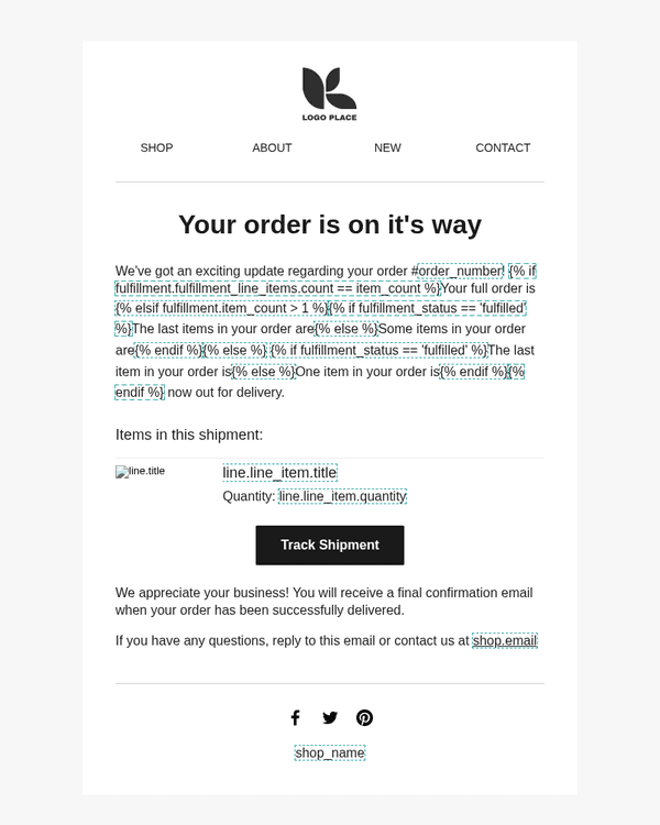 Shipment out for delivery