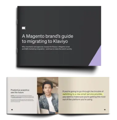 a booklet cover a sneak peak on the inside booklet for a magento PDF