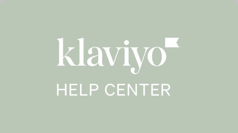 Klaviyo help center logo on green background