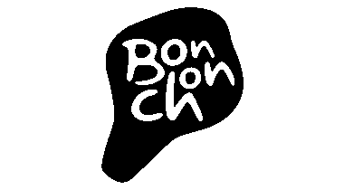 Bonchon logo in charcoal colour, featuring stylised text and a speech bubble design.
