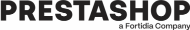 Prestashop logo with the tagline "a Fortidia Company".