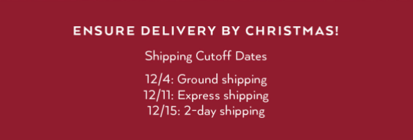 Brumate holiday shopping shipping cut off dates