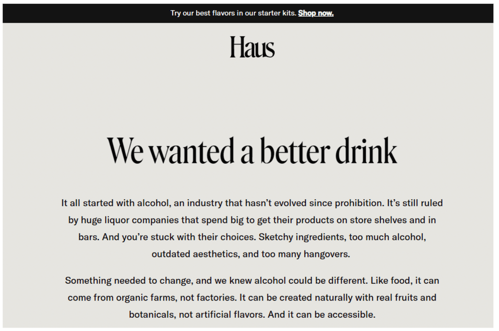 brand storytelling example from haus 