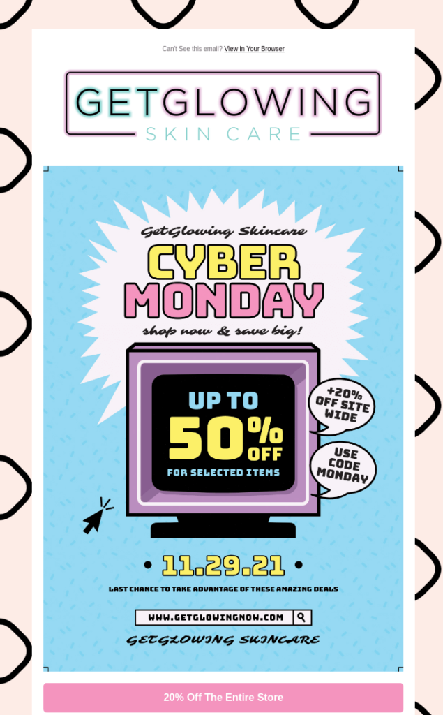cartoon computer with cyber monday sale on front