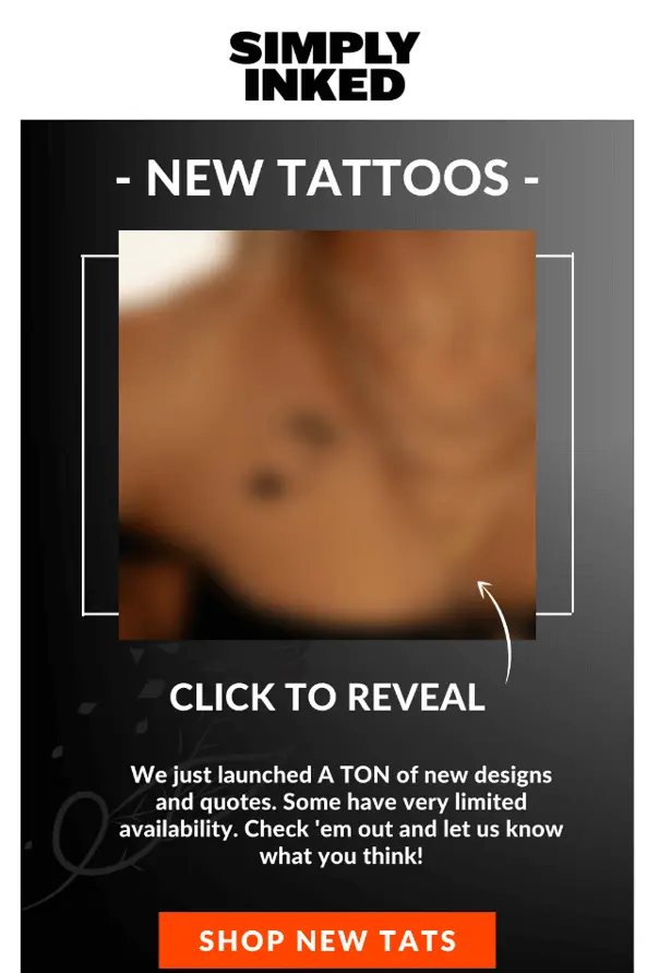 simply naked email with a picture of a tattoo blurred
