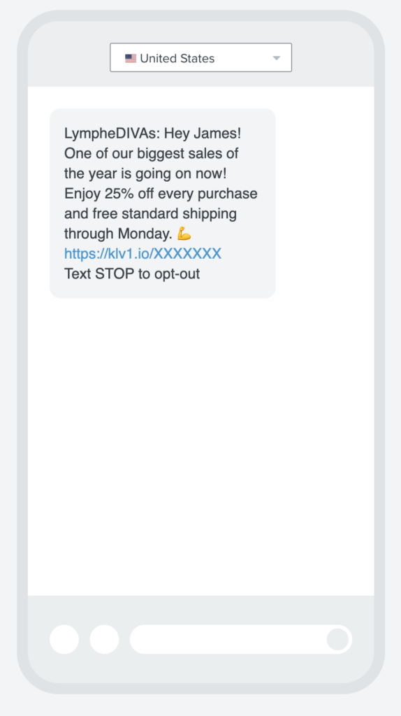 lymphedivas cyber weekend sms marketing campaign
