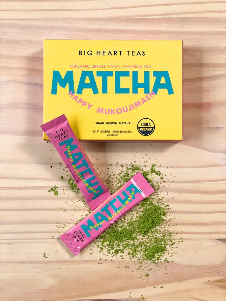 Big Heart Tea Matcha focus on tea powder