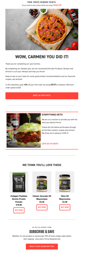 Hunter & Gather personalized email