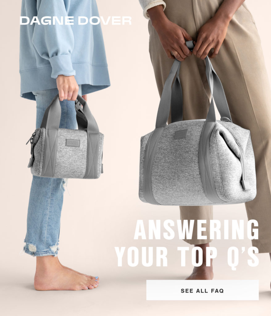 two people holding bags in a dagne dover email