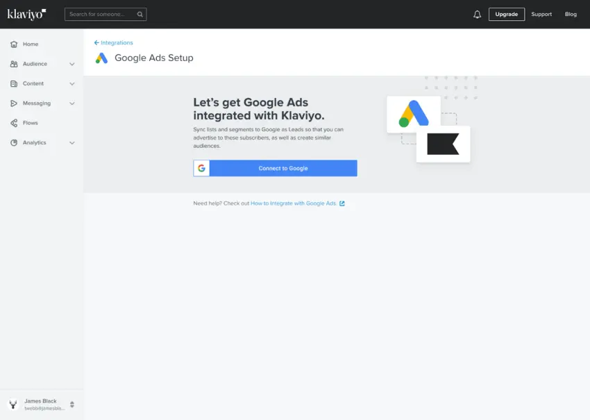 google ads setup screen