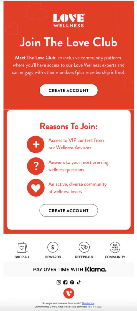 red email from love wellness