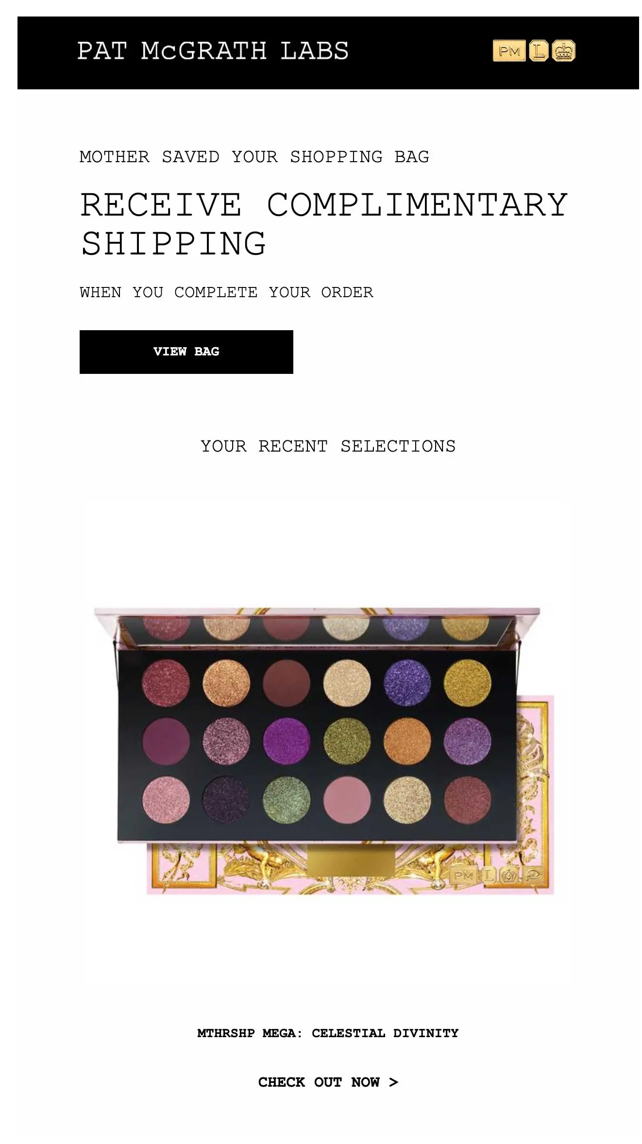 woocommerce abandoned cart pat mcgrath email for complimentary shipping