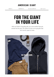 Image shows an email from American Giant