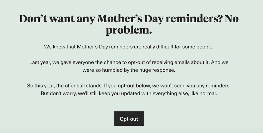 Bloom-&-Wild Image shows a Mother’s Day email from Bloom & Wild