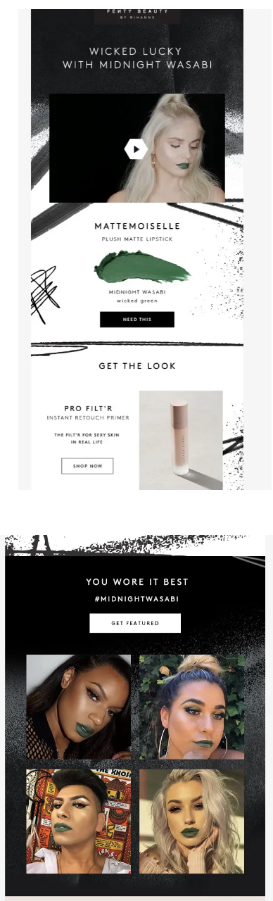 Fenty-promotion-ideas-marketing-tips Image shows a St. Patrick’s Day email campaign from Fenty