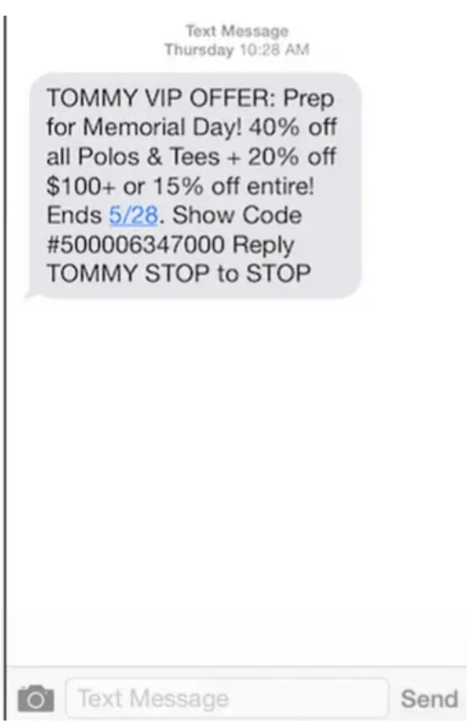 Image shows a Memorial Day email marketing campaign from Tommy Bahamas