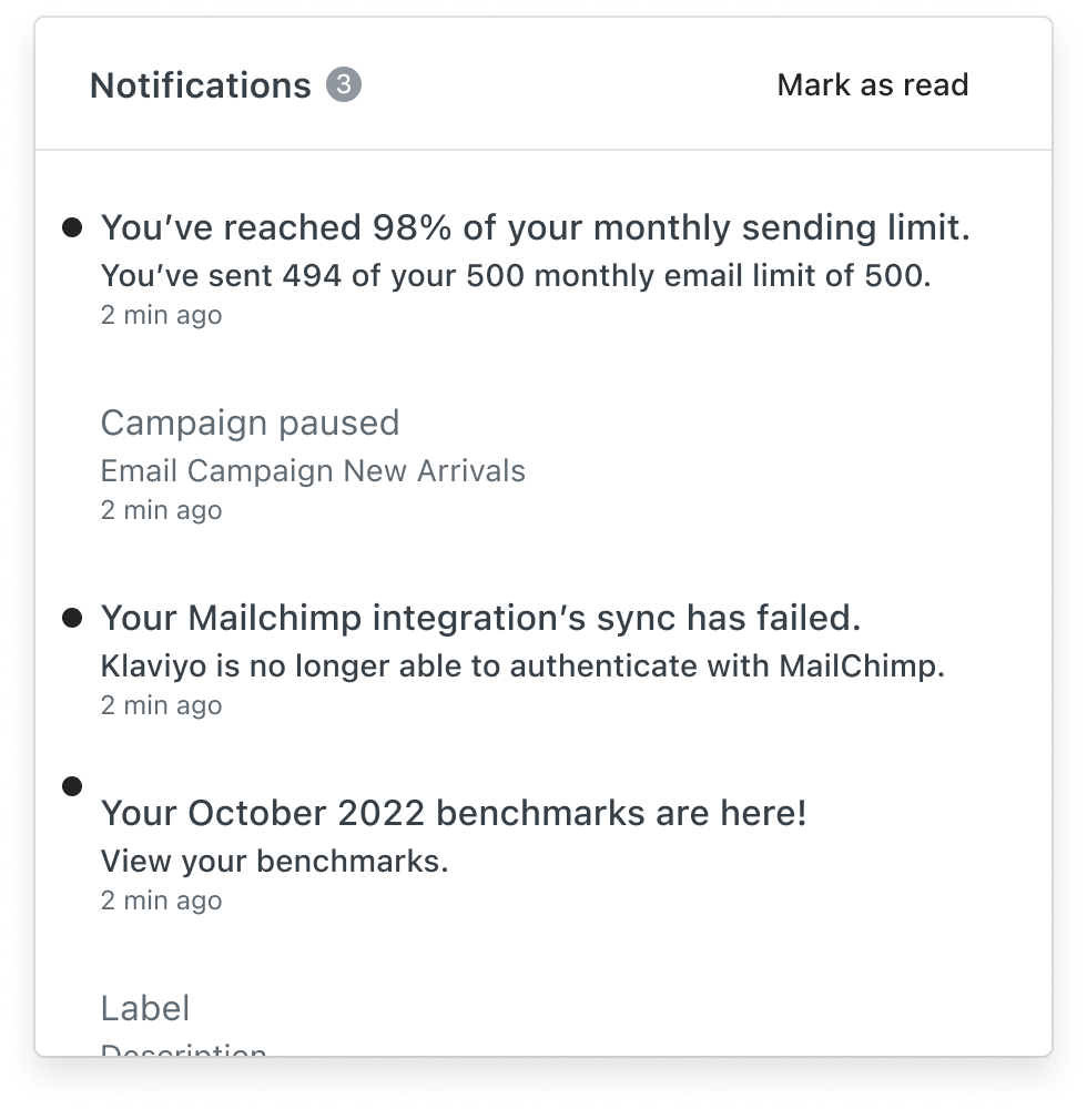 The new bell icon notification experience includes a Mark All as Read option.