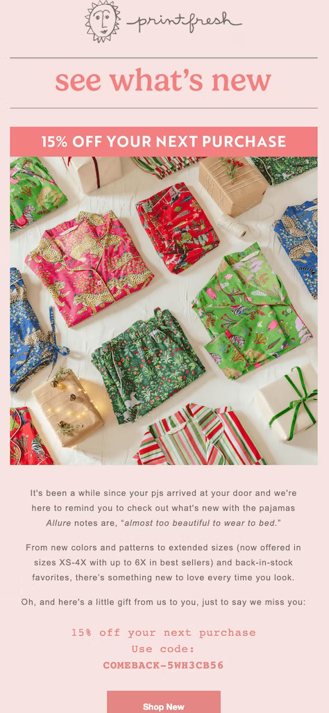 printfresh winback email automation