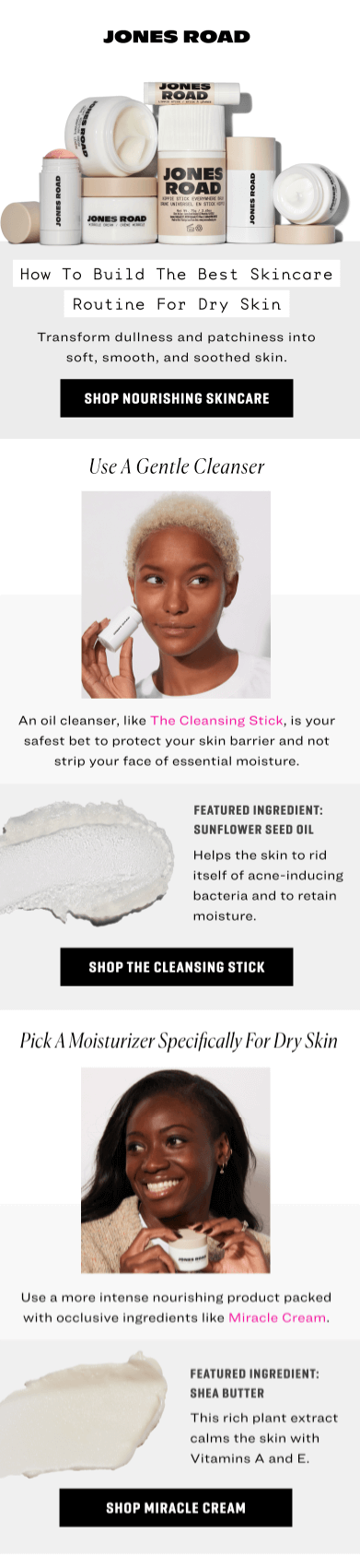 JRB-know-how-html Image shows a personalized email from Jones Road Beauty