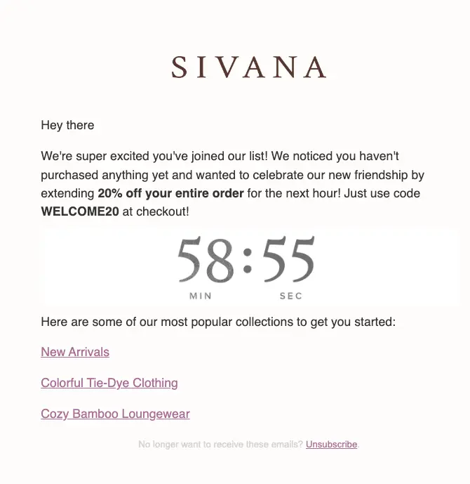 Image shows a marketing email from Sivana