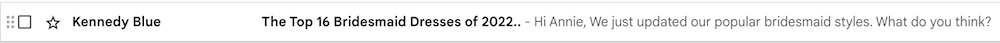 Click-through-rates Image shows an email subject line from Kennedy Blue