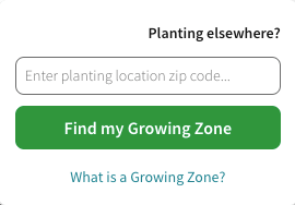 Image shows a form that shoppers can fill out to find their growing zone. 