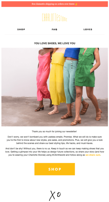 girls in colored pants in an image in an email