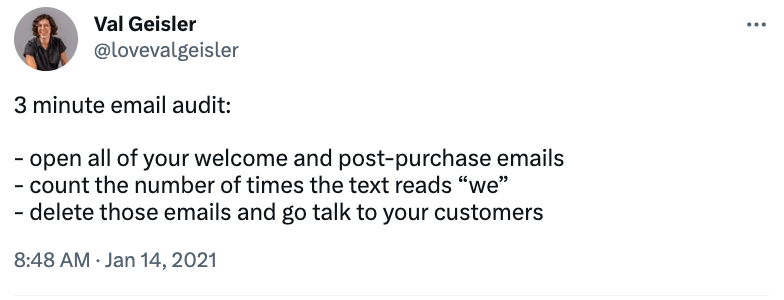 tweet about talking to your customers