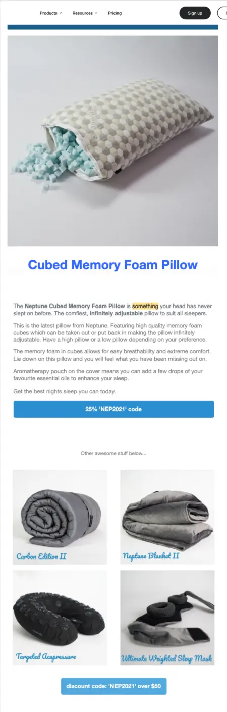 Email shows abandoned product with description and cross-sell recommendations. 