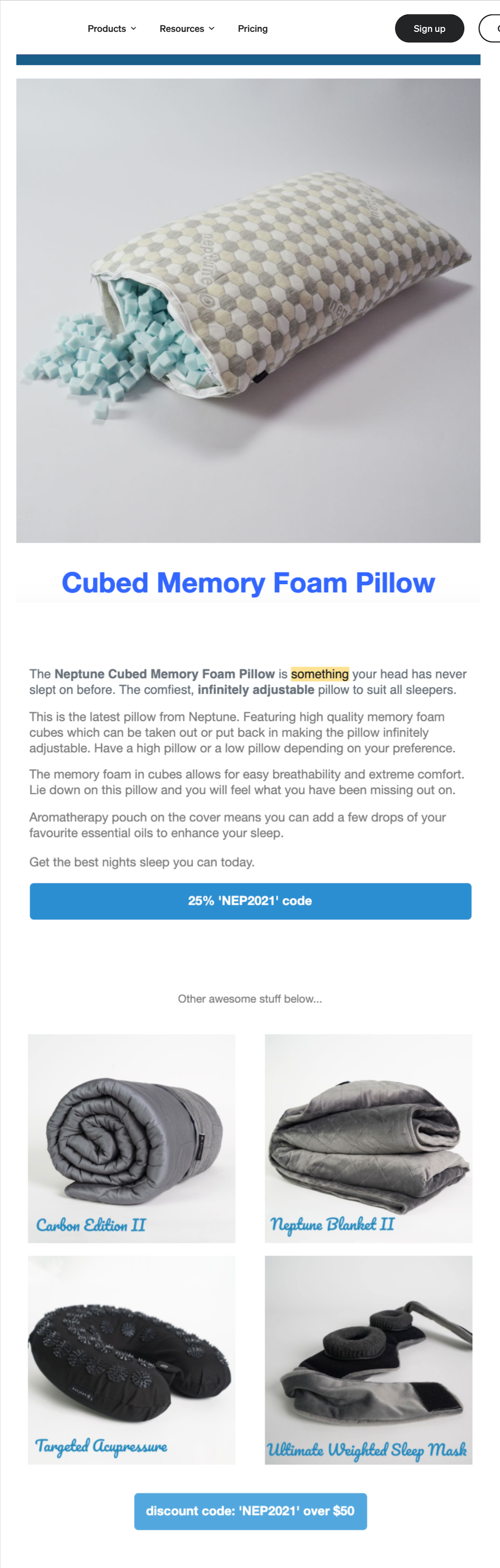 Email shows abandoned product with description and cross-sell recommendations.