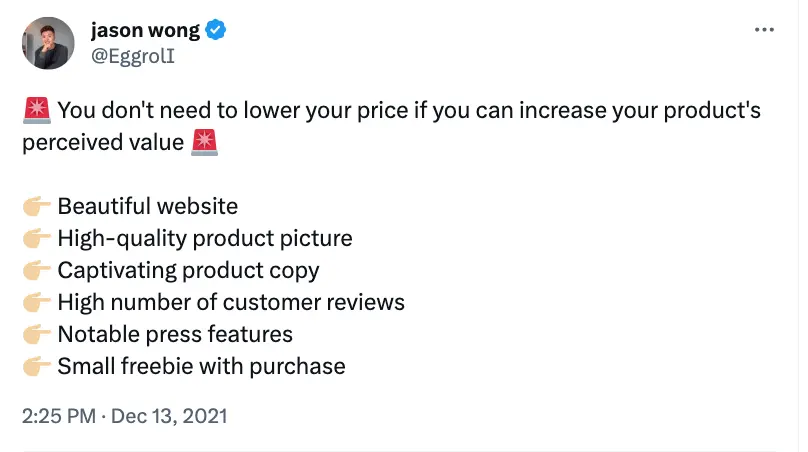 tweet from jason wong about customer reviews