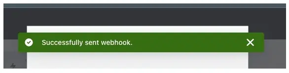 Successfully sent webhook indicator