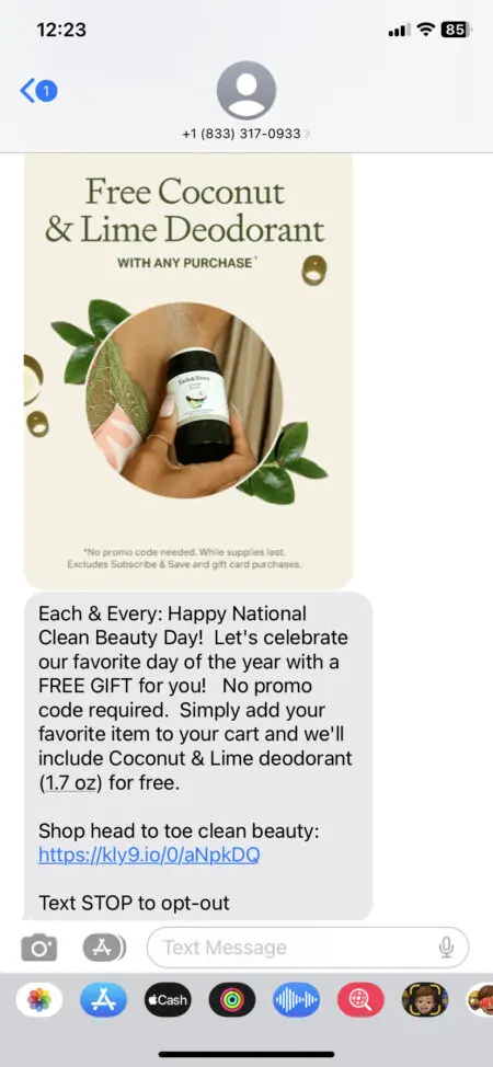 Each & Every free gift promo text