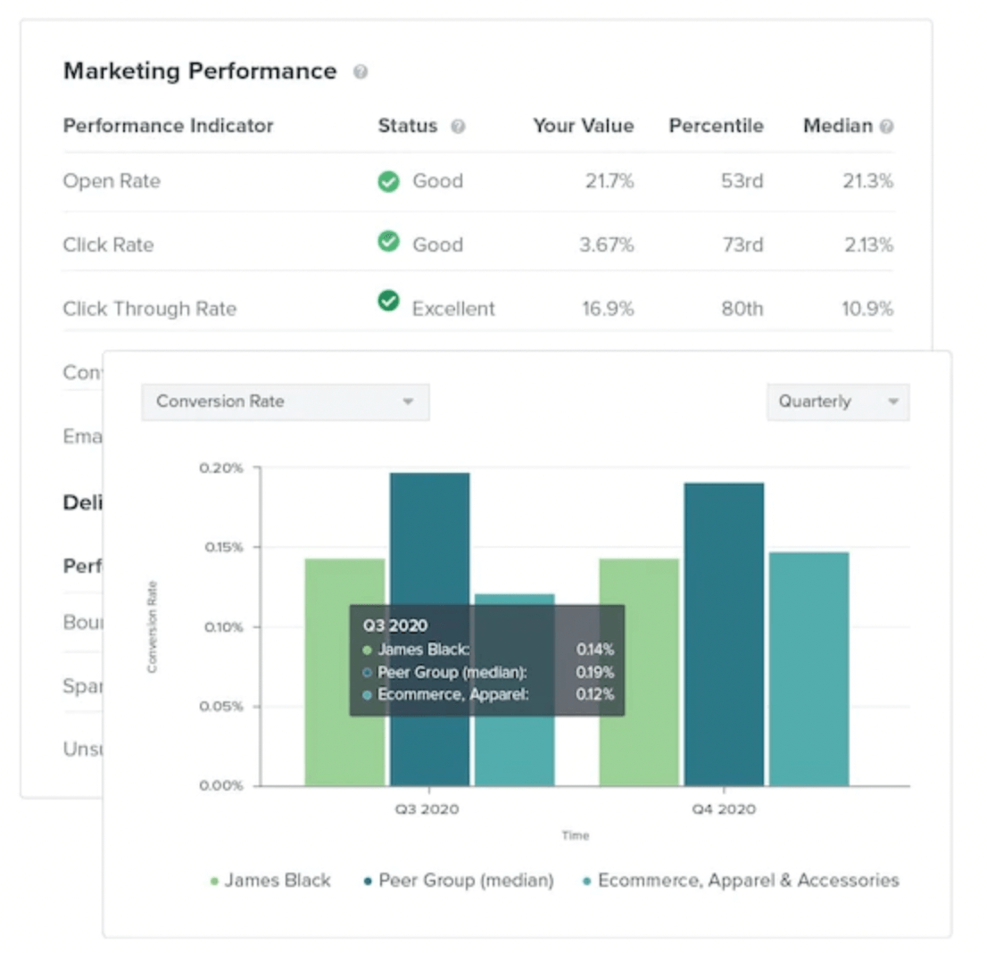 summary of someone's marketing performance in klaviyo