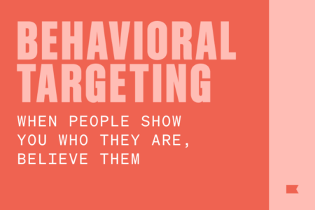 red tile with the title of the behavioral targeting blog