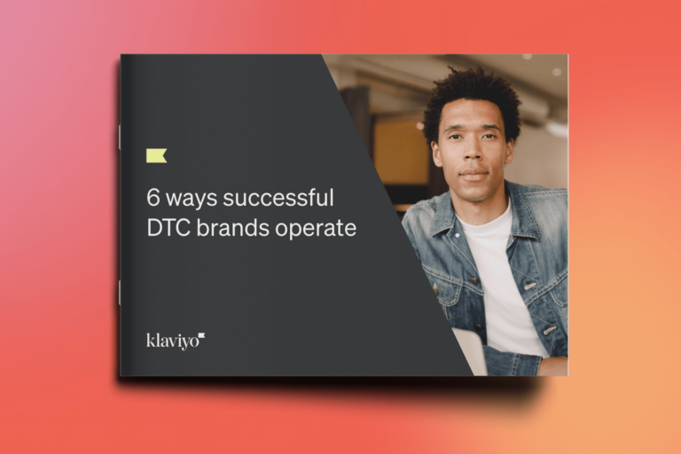 book cover showing a man next to the title "6 ways successful DTC brands operate"