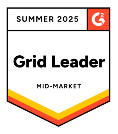 G2 Grid Leader badge for Summer 2025, Mid-Market category.